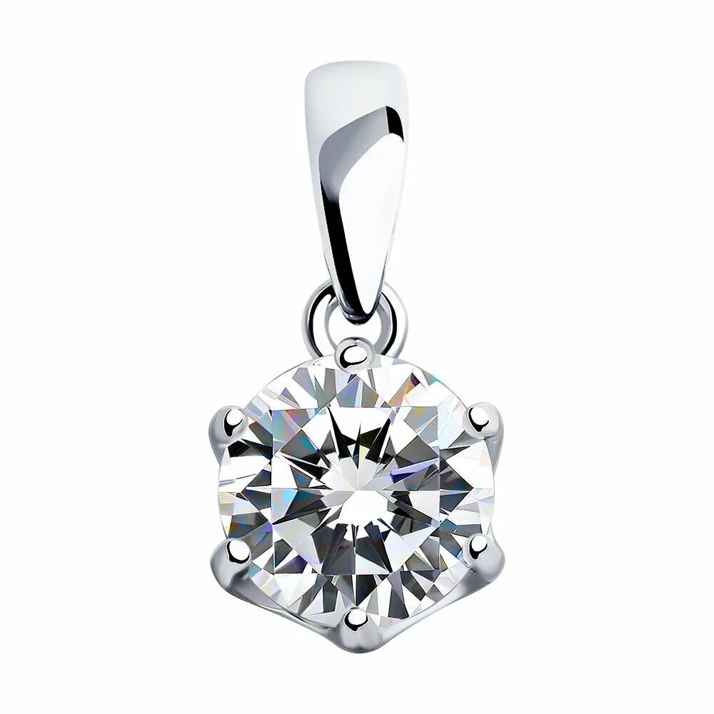 Подвеска с фианитом из серебра. Подвеска серебро 800 соколов 94032663-800. swarovski zirconia sokolov подвеска. подвеска из серебра артикул 94032663-800 соколов. соколов серебро подвеска с фианитом сваровски.