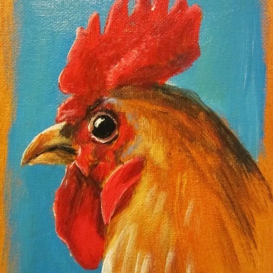 Красный петух акварелью. Курица акварелью. Курица красками. Джон грайз rooster. Курица в искусстве.