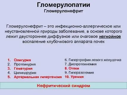 Глоумонефрит почек