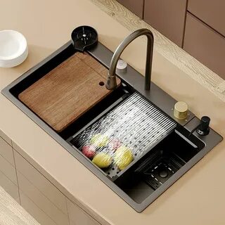 Stream multifunctional waterfall kitchen sink