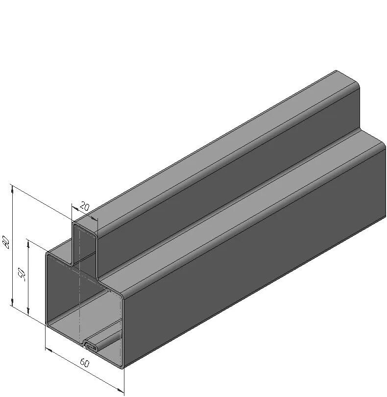 Профиль стальной для уличных ворот 60x80 (6000), dhs181. Т-профиль DOORHAN 1,5 мм. Т профиль Дорхан для откатных ворот. Dhs181 DOORHAN.