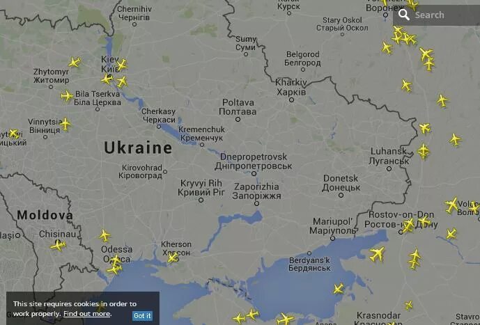 карта прилетов по белгороду