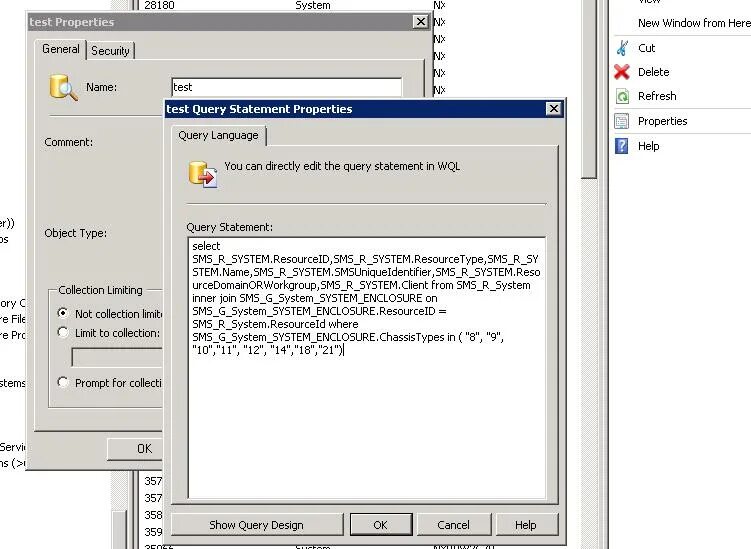 Test properties. WMI / VDS / vis.