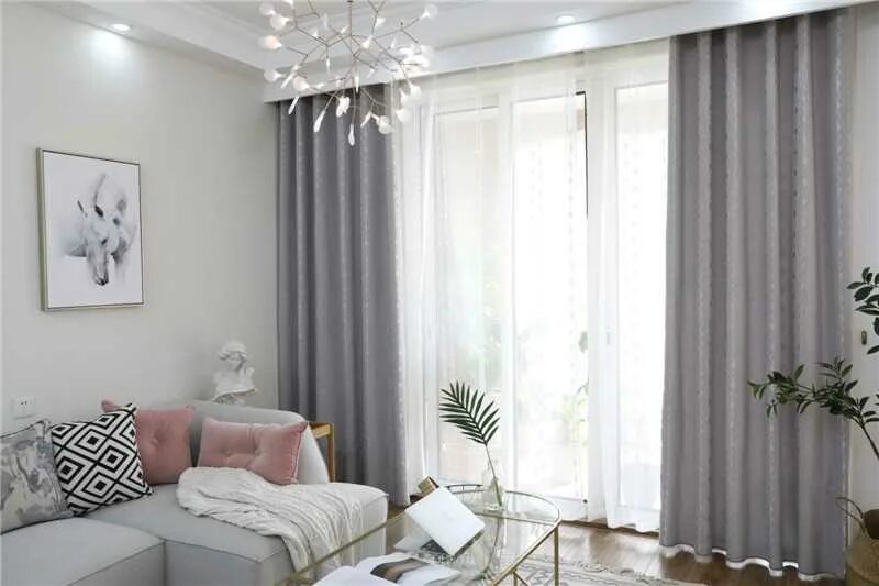 Гардины в интерьере гостиной фото white-and-brown-window-curtains-modern-living-room-apartment-design-near-citys-p