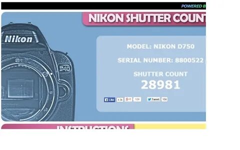 Camera shutter count