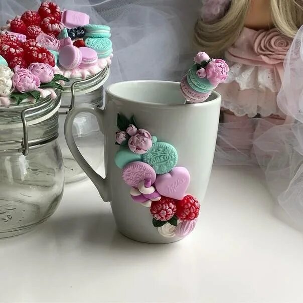 Delicious decor mug polymer clay 2023 Умелые ручки! Рукоделие и handmade! VK