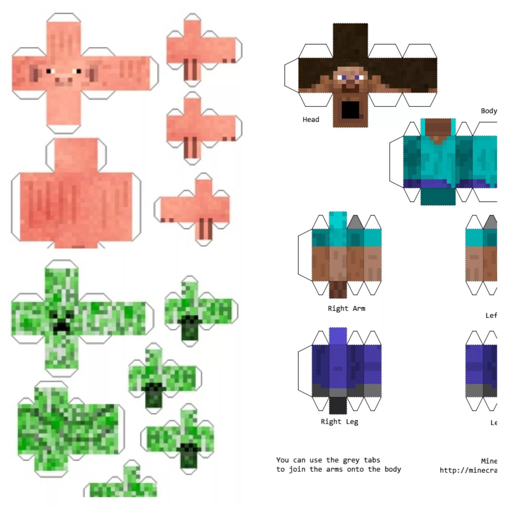 Minecraft Papercraft Mobs Minecraft Mobs Minecraft Pinterest Paper crafts, Diy m
