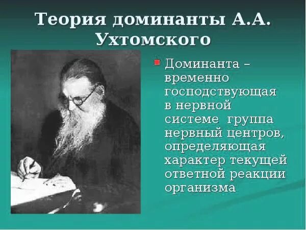 Доминанте про. Учение о доминанте Ухтомского. Ухтомский а.а. "Доминанта". Теория Доминанты.