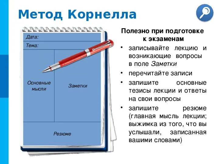 Техники ведения конспектов. Метод конспектирования Корнелла. Метод Корнелла конспект. Методы ведения конспектов. Корнельский метод конспектирования кратко.