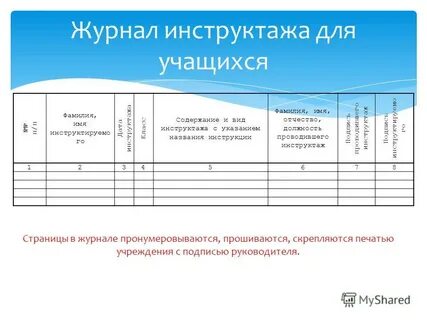 Запись о проведении
