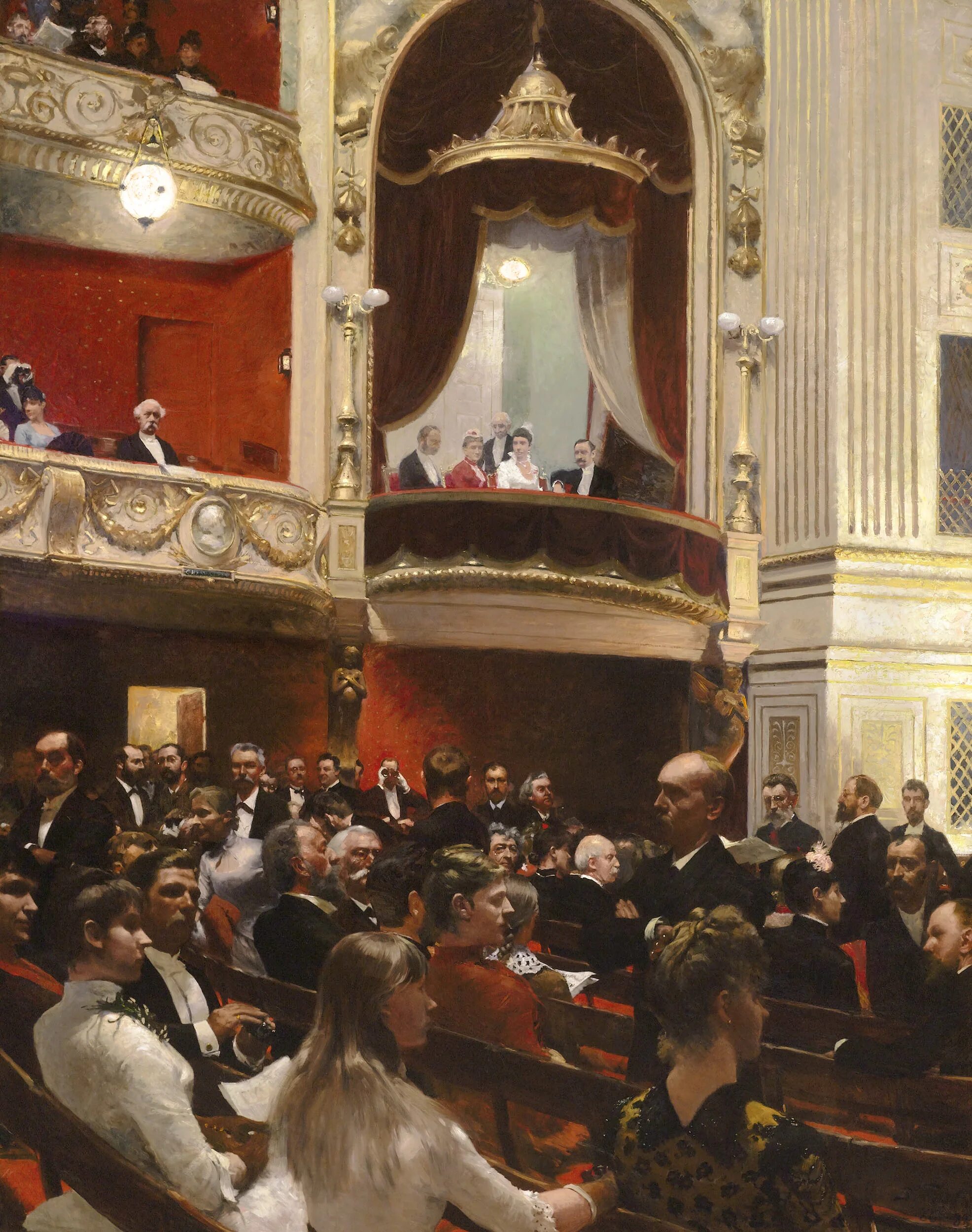 Театр в царской россии. Датский художник Paul Gustave Fischer (1860 – 1934). Театр 19 века в ложе.