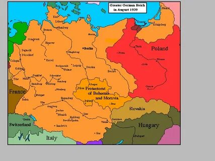 Карта германии 1938
