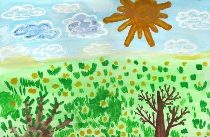 Рисунок природа в садике. Рисунок лето. Рисование в детском саду лето. Рисунок на тему лето. Рисунок на летнюю тему.