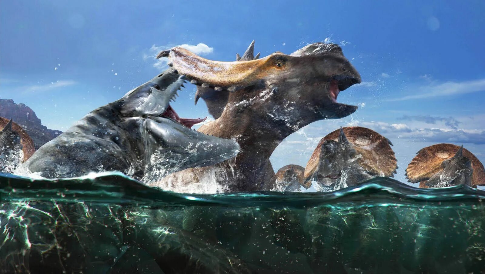 Морские динозавры. Динозавры в воде. Динозавры под водой. Доисторические морские чудовища.