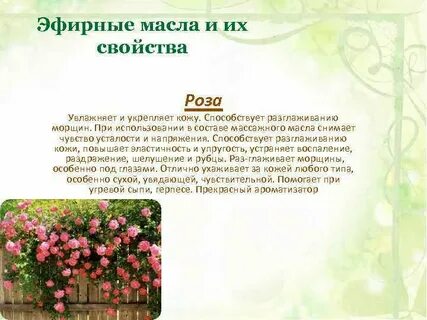 Свойства розы