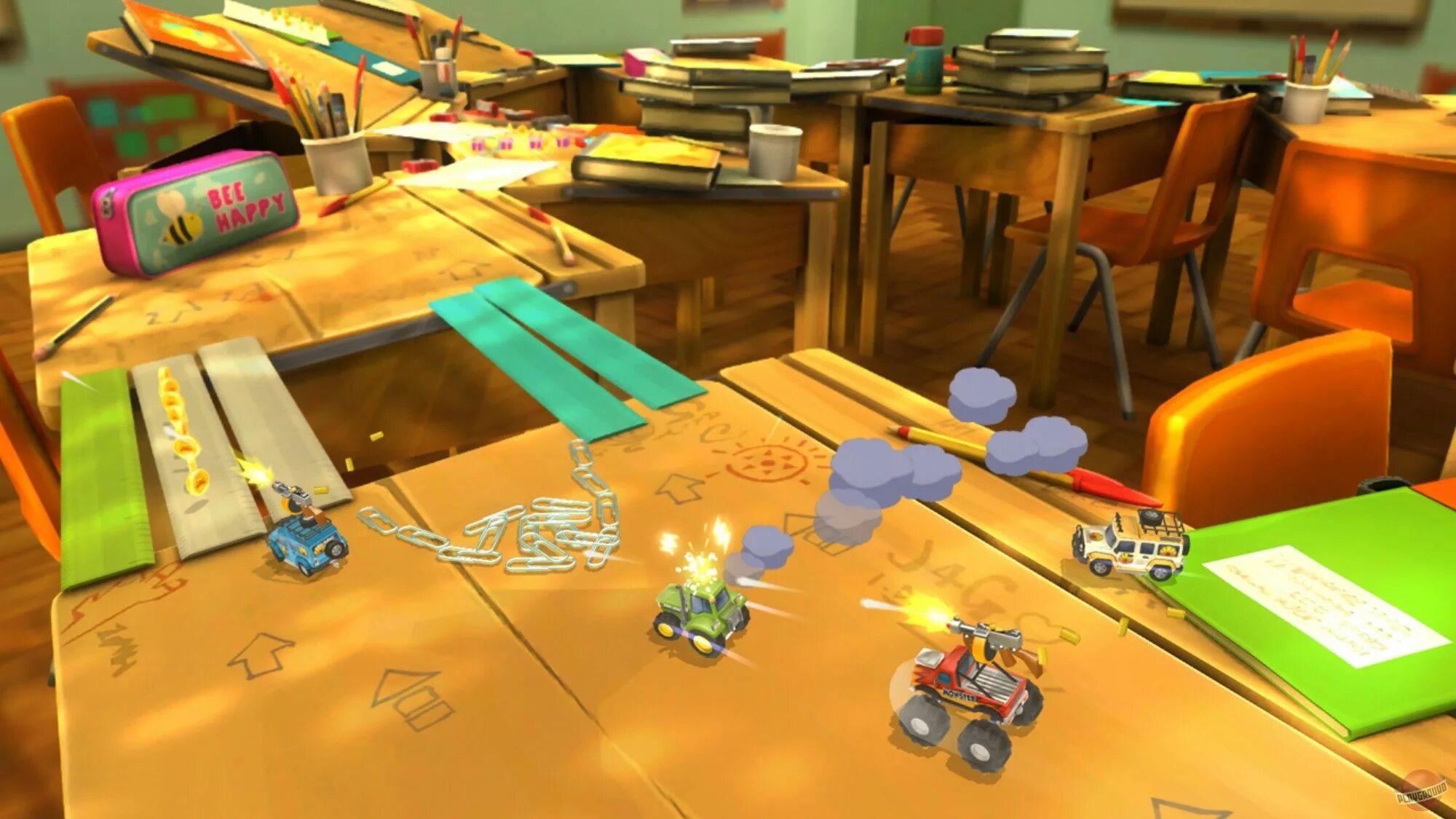 Игры с маленьким бюджетом. Toybox Turbos Xbox 360. Игра Toybox Turbos. Toybox Turbos - Micro Machines. Гонки по столу.