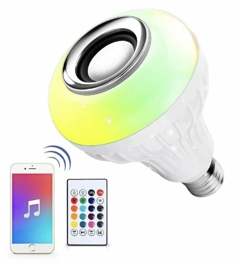 Bluetooth лампа. Лампа led RGB Bulb. Лампочка-колонка led Music Bulb. Лампа РГБ С блютуз колонкой. Цветная лампочка led c Bluetooth колонкой led-BT-e27, пультом и цветомузыкой.