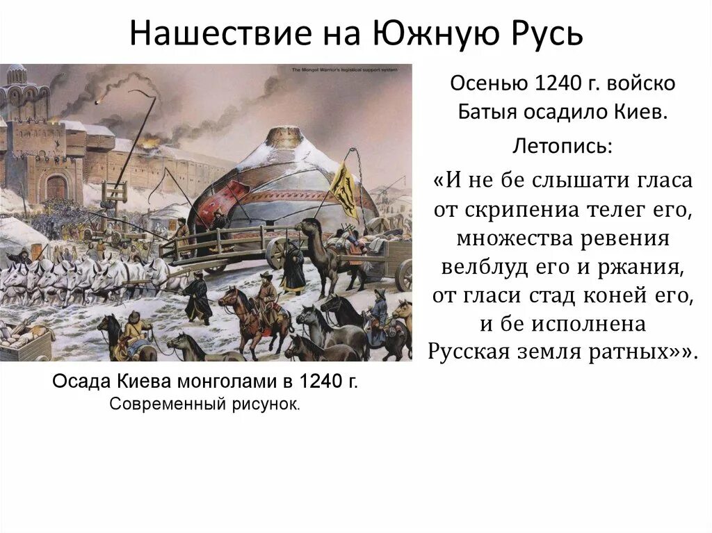 Нашествие баты. Взятие Рязани Батыем. Поход Батыя на Южную Русь. Взятие Рязани войсками хана Батыя. Осада Киева 1240.