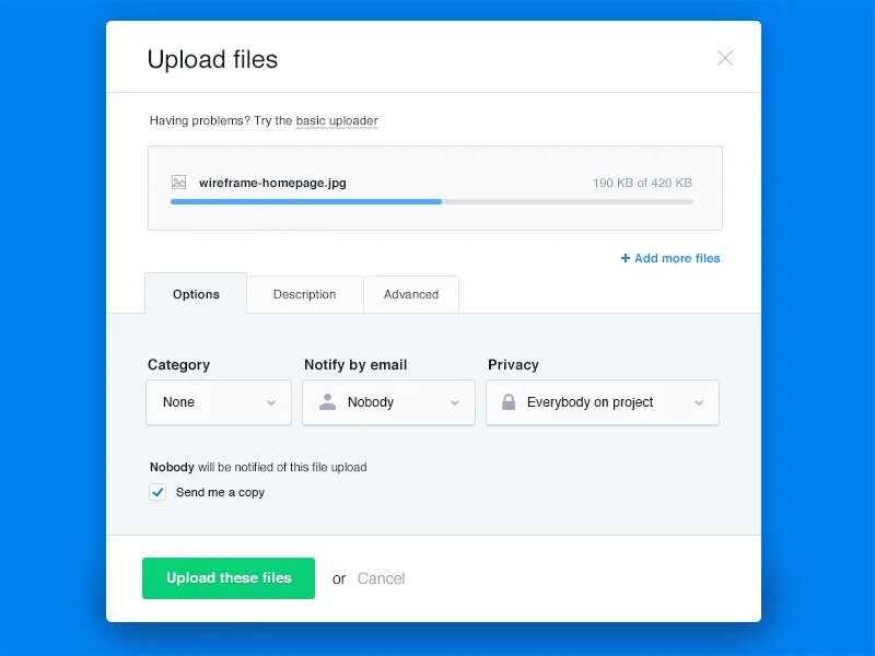 Uploads files public