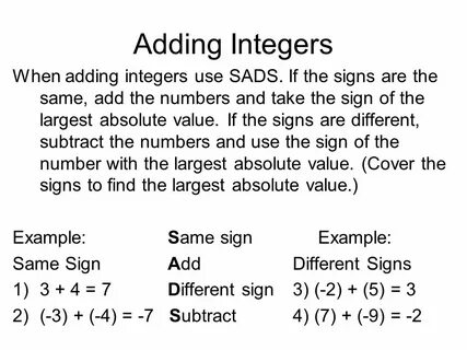 Use integers