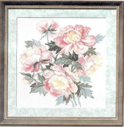 Новая слобода пионы скачать схему Necessary 8 materials for cross-pion cross stitch Fabalabse