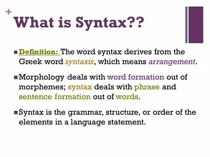 Syntax
