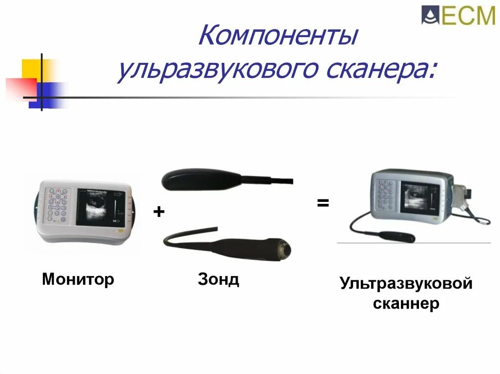 Зонд для УЗИ сканера. Сканирует монитор. Зонд и монитор.