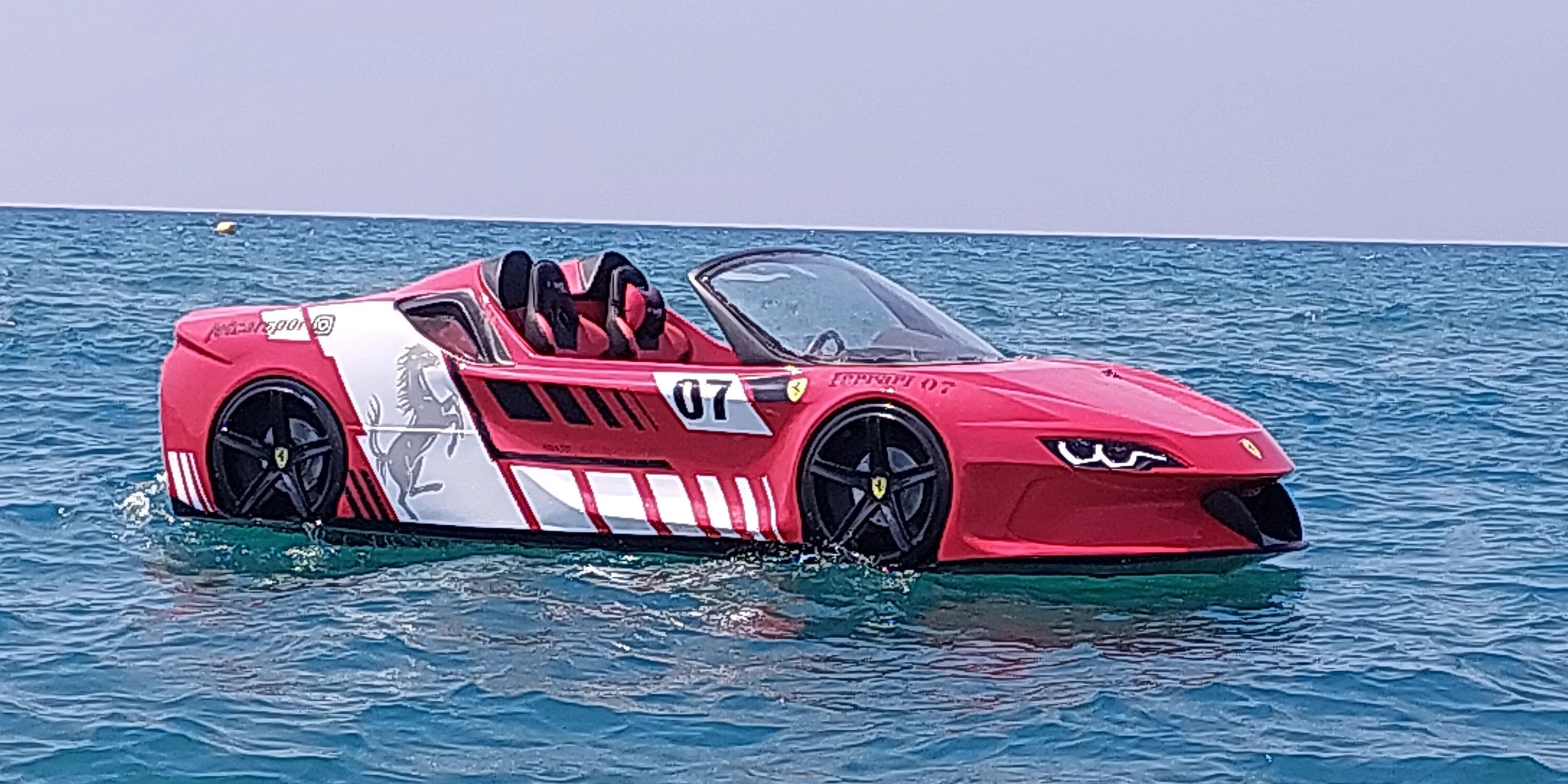 Авто водный транспорт. Лодка в виде машины. Катер в виде машины. Спатркар катер. Яхта и спорткар