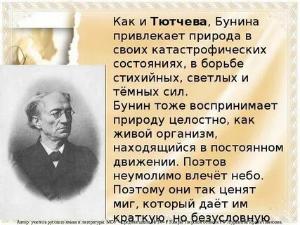 Бунин лирический герой