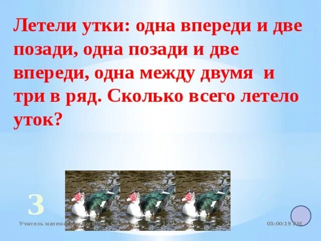 Утка летела 3. Летела стая уток одна впереди две. Летели гуси один впереди а два позади один. Летели три утки одна впереди и две позади одна позади и две. Летела группа уток одна впереди две позади ответ.