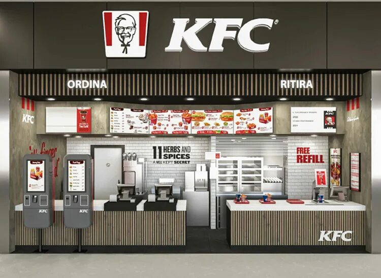 Kfc часы работы. Кфс фудкорт. kfc прилавок. kfc ресторан. ресепшн кфс.