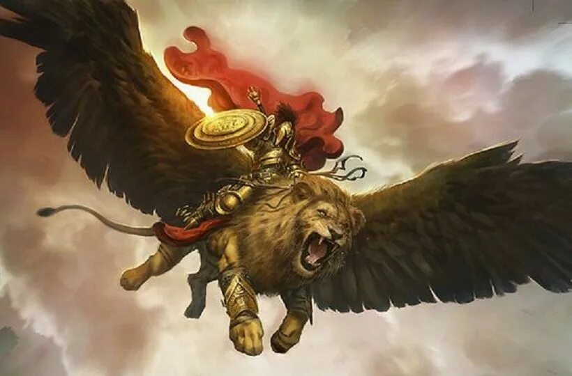 Лев с 1 по 7 апреля 2024. Грифон Лев мифология. Лев с крыльями. Летающий Лев. Грифон крылатый Лев.