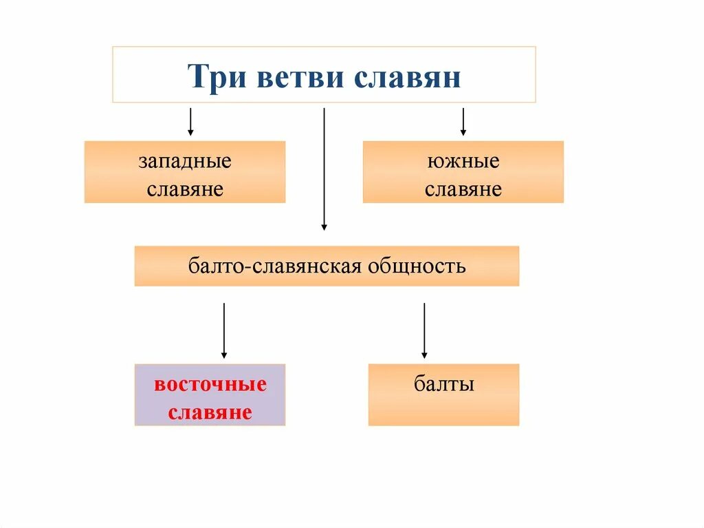 Схема ветви восточных славян. Три ветви славян. Ветви славянских народов. Разделение восточных славян.