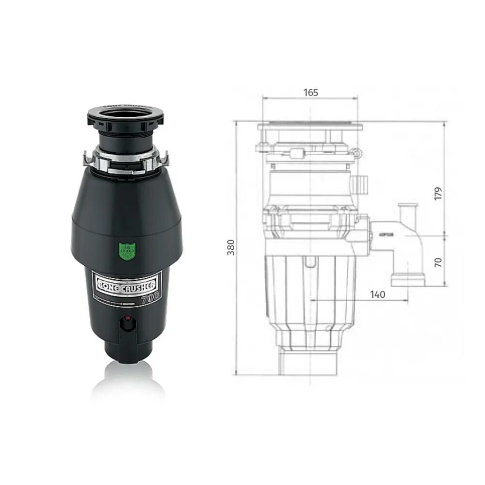 Измельчитель пищевых отходов бытовой Bonecrusher 700. Измельчители пищевых отходов Bone crusher 700. Измельчитель пищевых отходов Bone crusher BC 700. Измельчитель пищевых отходов Bonecrusher 700, 380х165 мм, 2600 об/мин. Bone crusher 700