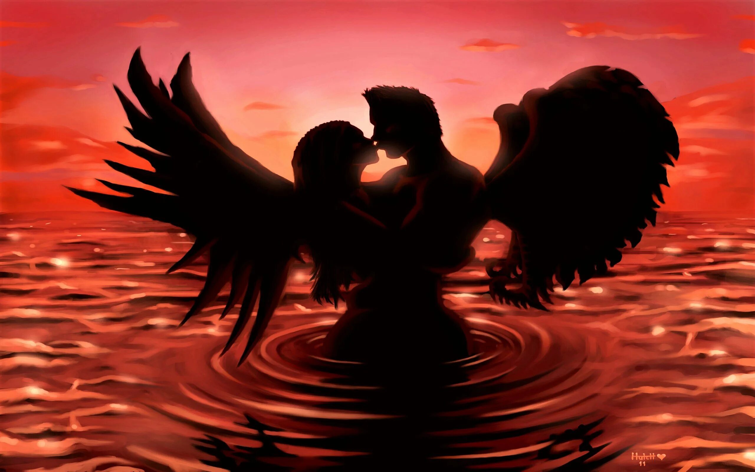 Влюбленные ангелы. Ангел любви. Пара с крыльями. Влюбленный ангел. Ангел влюбился в демона