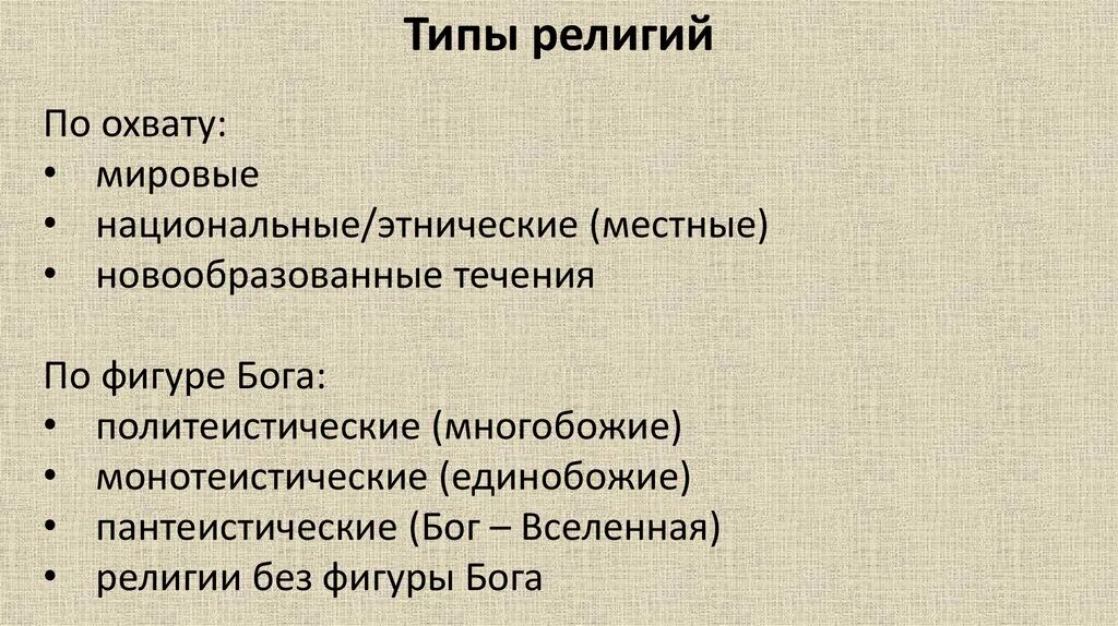 Этнические типы религии