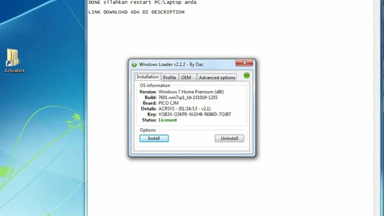 Win 7 активатор Daz. Windows Loader. Виндовс 7 лоадер. Windows Loader 2.2.2 by Daz.