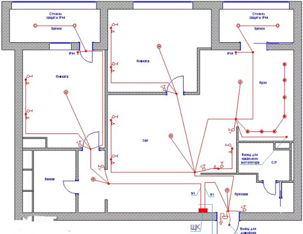 План электропроводки. Схема проводки в 3х комнатной квартире панельного дома. Схема укладки проводки в панельных домах. Схема проводки электричества в квартире в панельном доме. Схема проводки четырехкомнатной квартиры панельной.