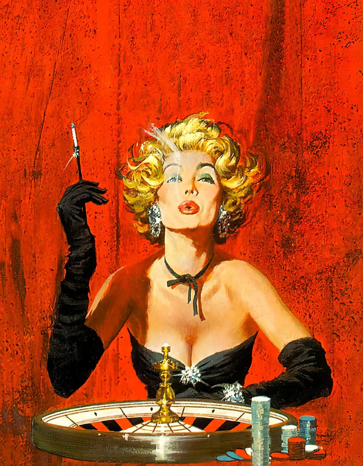 Robert MCGINNIS художник. Ироничная дама