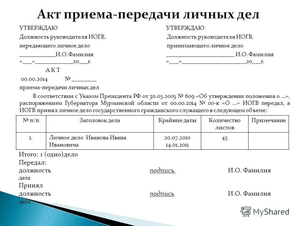 На основании переданных документов