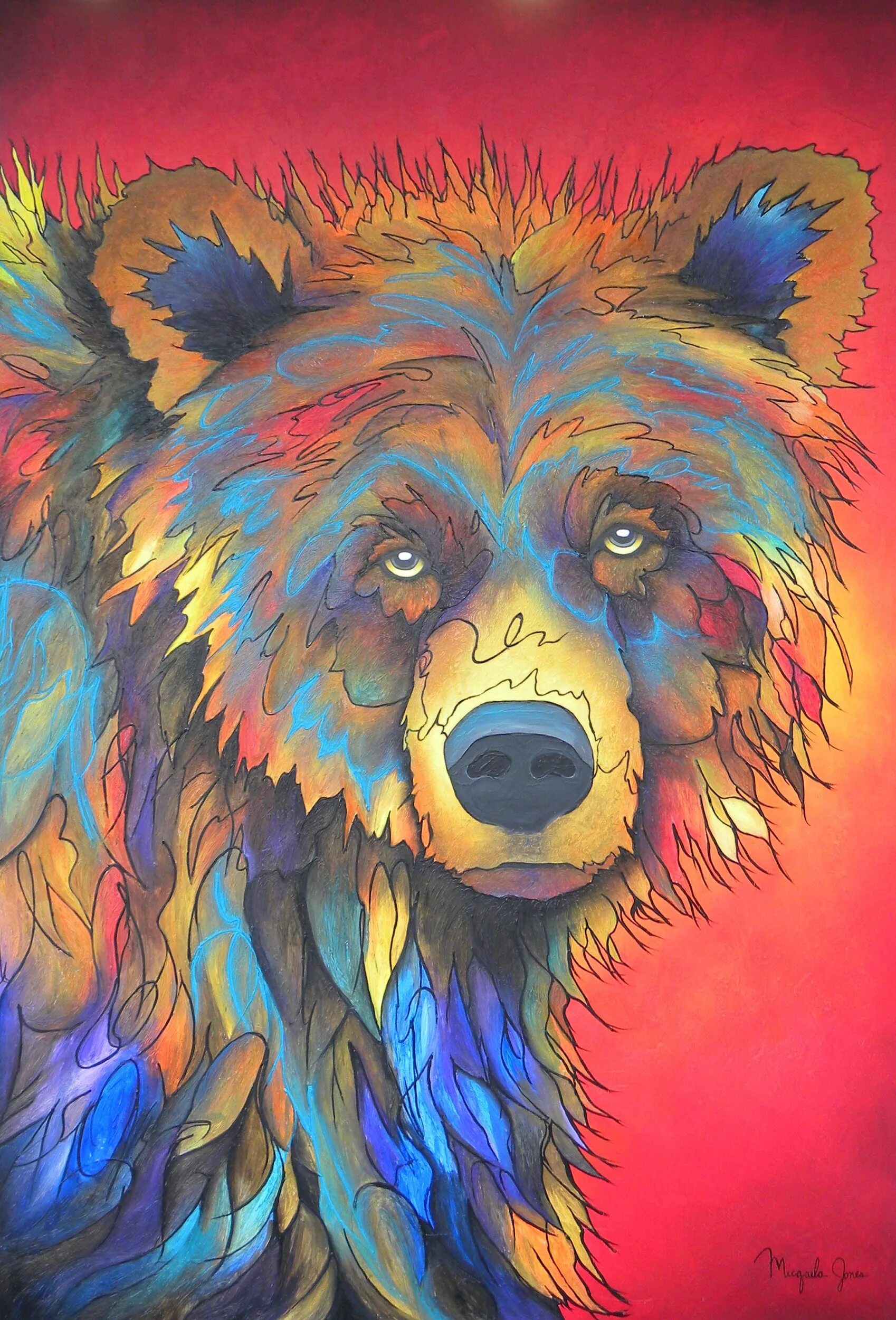 Медведь арт. Медведь арты. Рисунки разноцветные. Картина медведь.