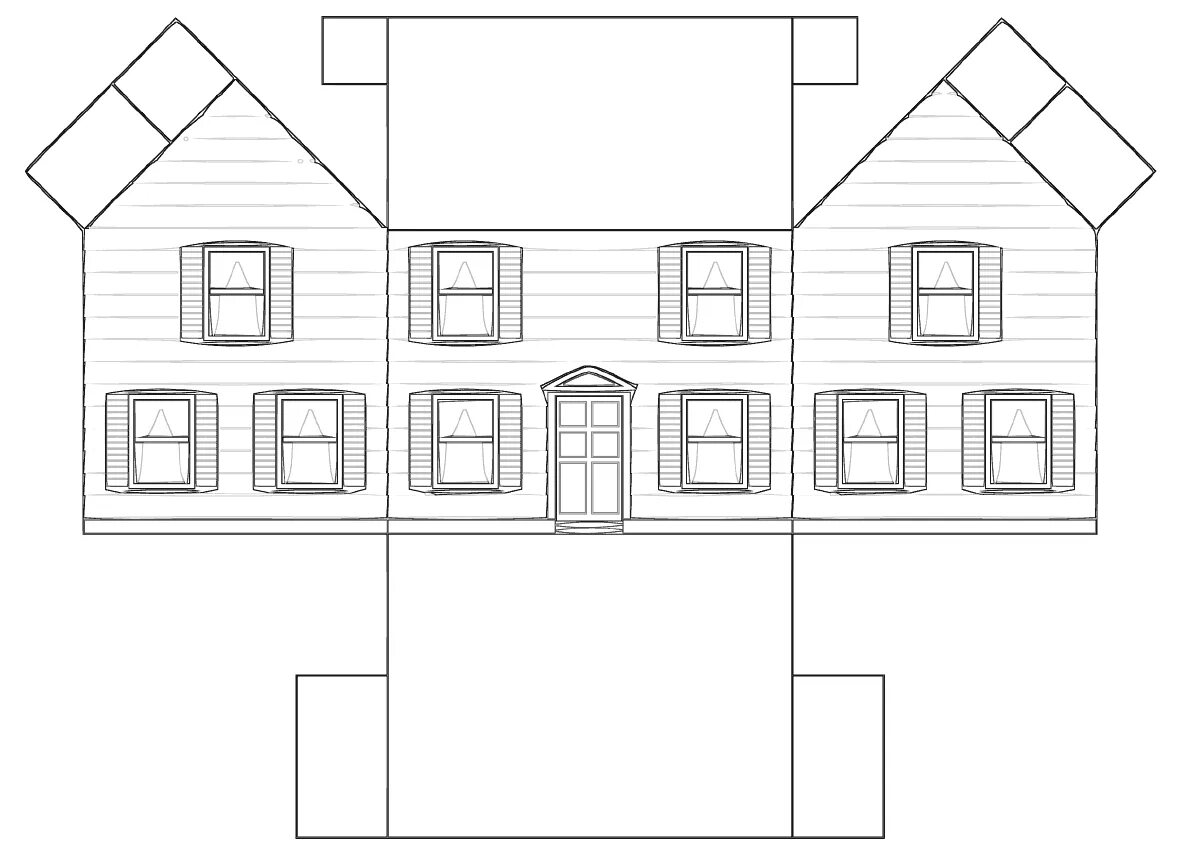 Дом из бумаги шаблоны для вырезания. Развертка домика. Макет домика. Домик для вырезания. Макет бумажного домика.