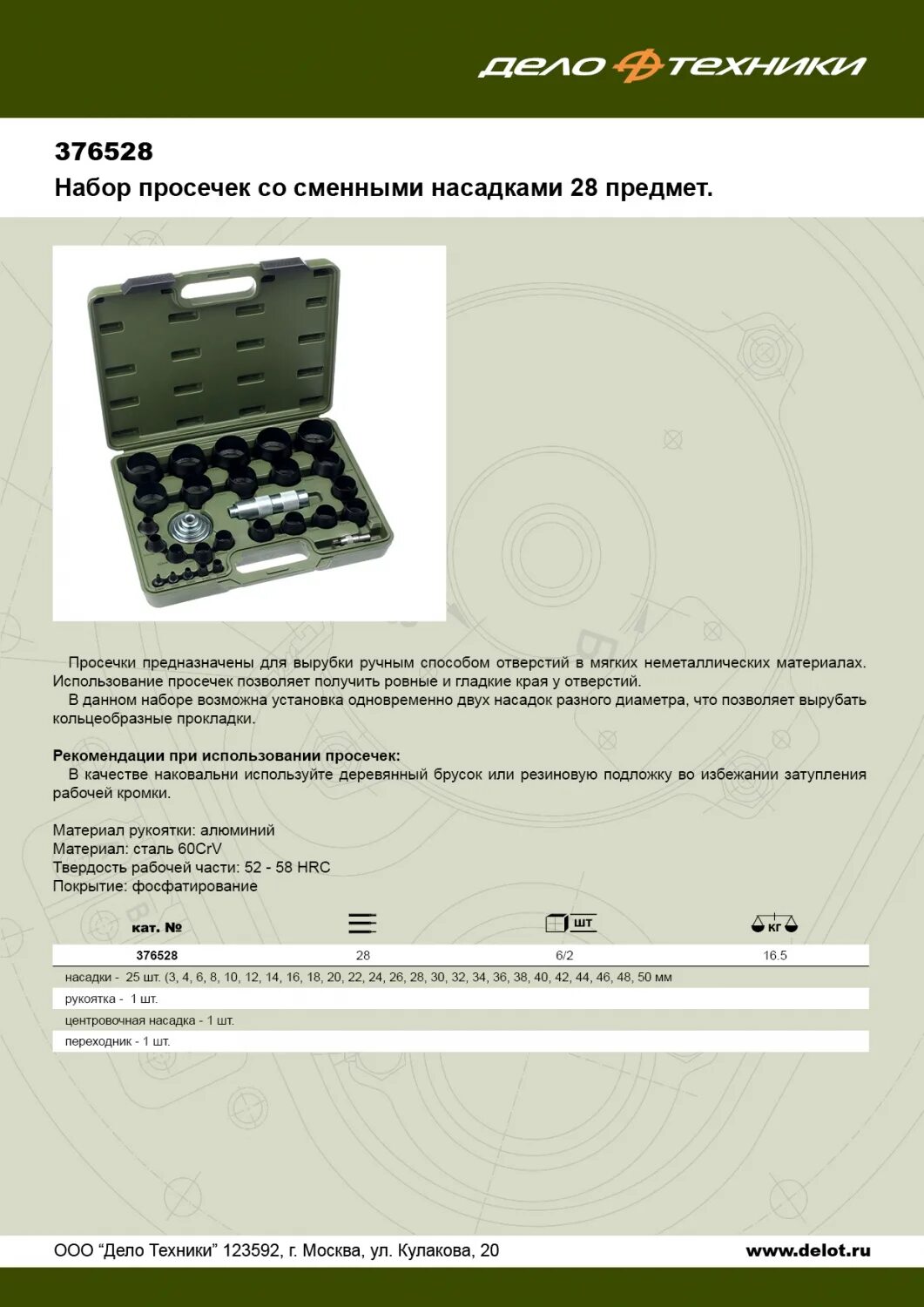 Набор просечек со сменными насадками дело техники