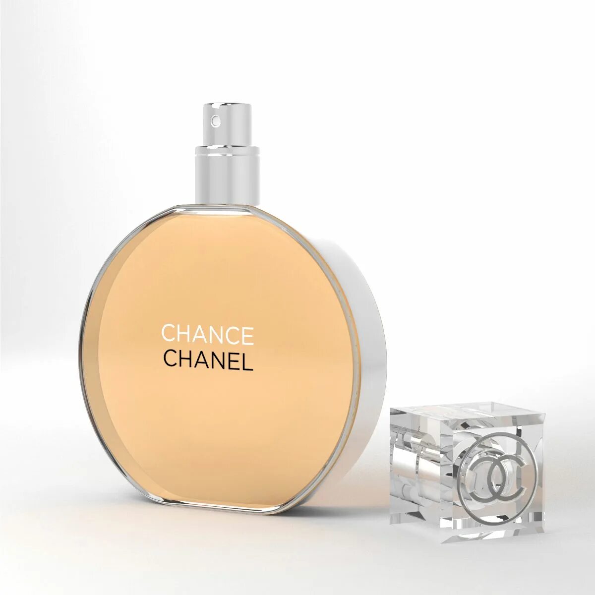 Chanel chance 100ml. Chanel chance EDP. Парфюм 3д модель. Шанель духи плоские круглые.