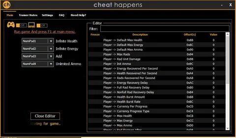 Cheat setup