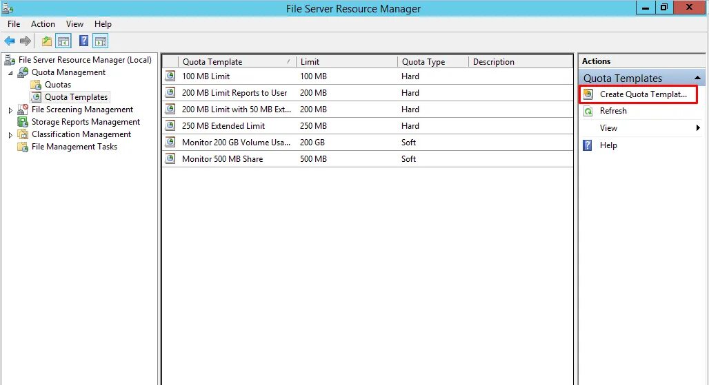 File server resource manager