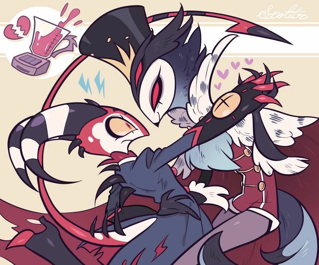 Striker адский босс. Stolas helluva boss. Адский босс блиц и столас. Стола и блиц комикс. Атскийбос атль хазбинд.