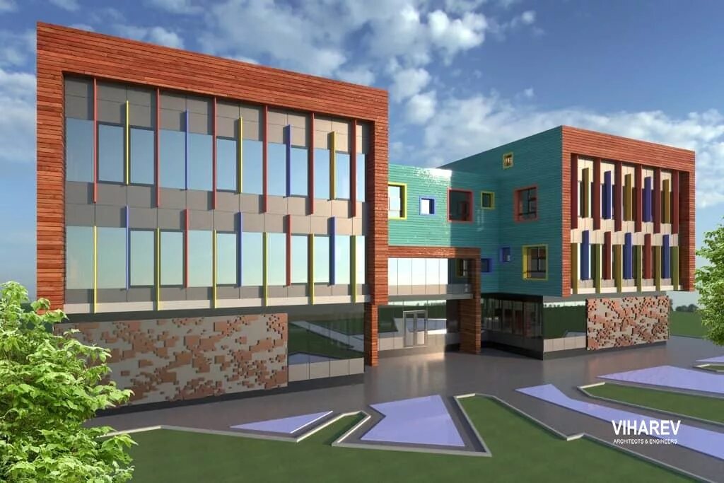 яркие фасады. современный детский сад. класс здания детского сада. современный детский сад здание. современное здание школы.