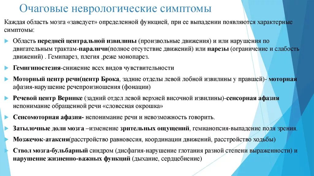 Очаговые симптомы поражения. Очаговая неврологическая симптоматика. Очаговые неврологические симптомы. Очаговая симптоматика в неврологии. Очаговые симптомы в неврологии.