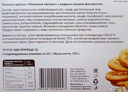 Печенье сдобное калории